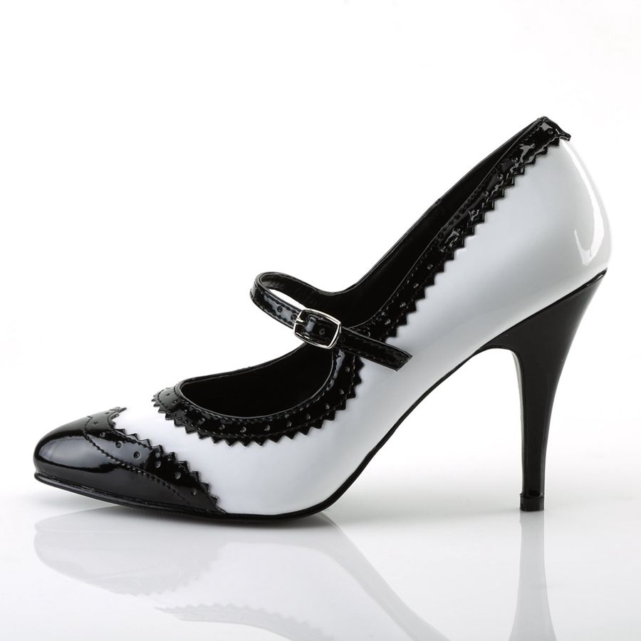 Women's Pleaser Vanity-442 Pumps Black White | 820SHFEAM