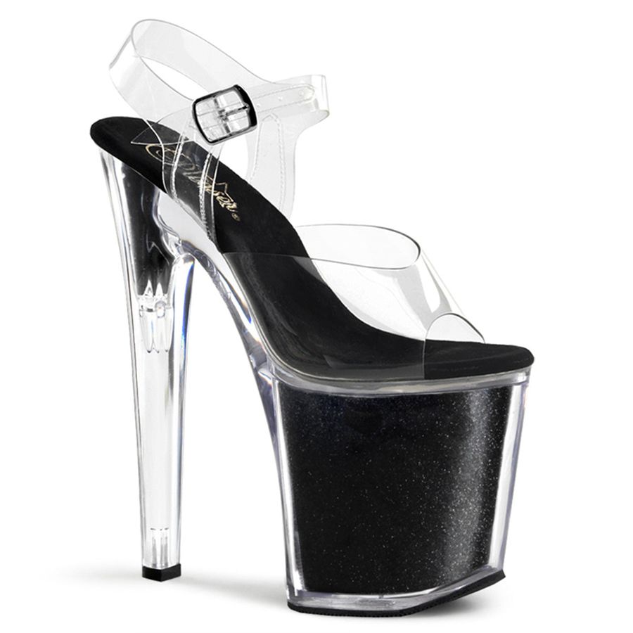 Women\'s Pleaser Xtreme-808G Platform Sandals Black | 361VAZTFB