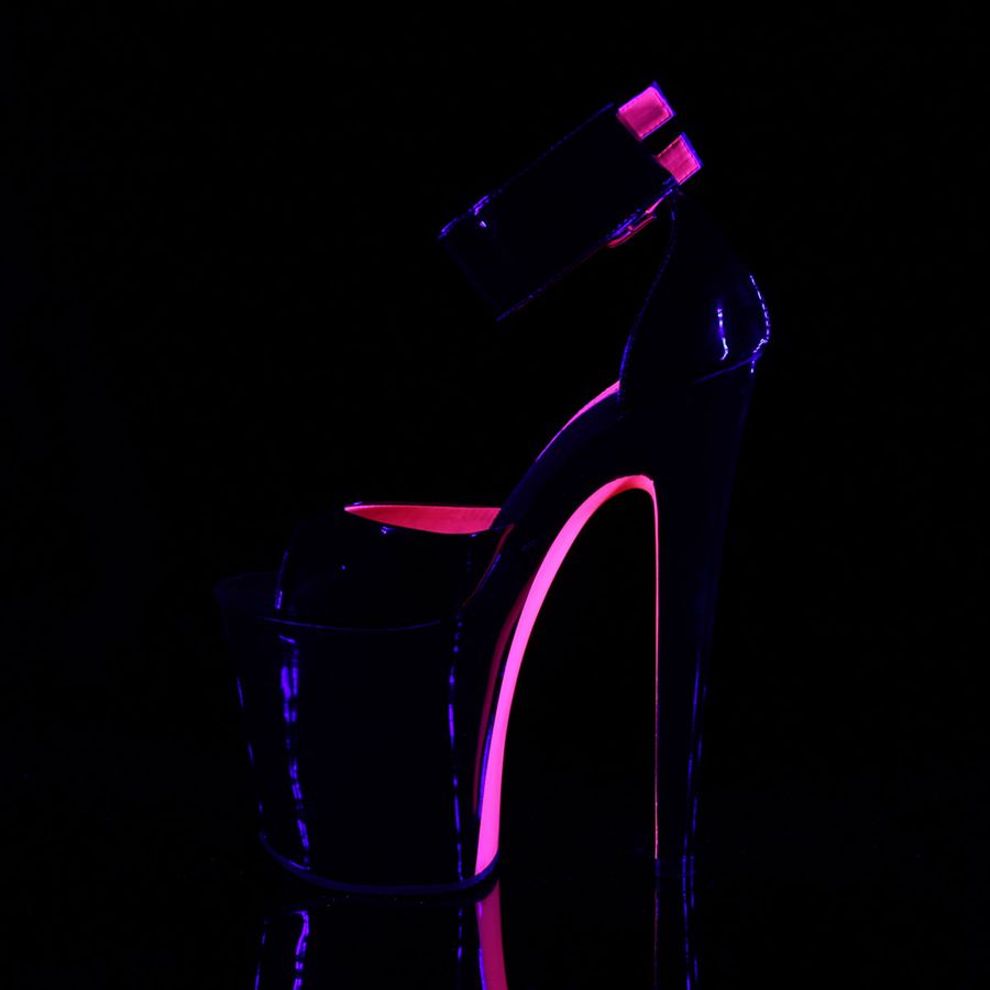 Women's Pleaser Xtreme-875TT Platform Sandals Pink Black | 146GRZOLV