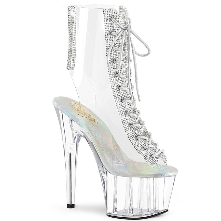 Women's Pleaser Adore-1016C-2 Ankle Boots Clear | 106JLNXWZ