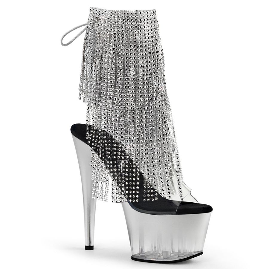 Women's Pleaser Adore-1017RSFT Ankle Boots Silver | 629MJYDTO