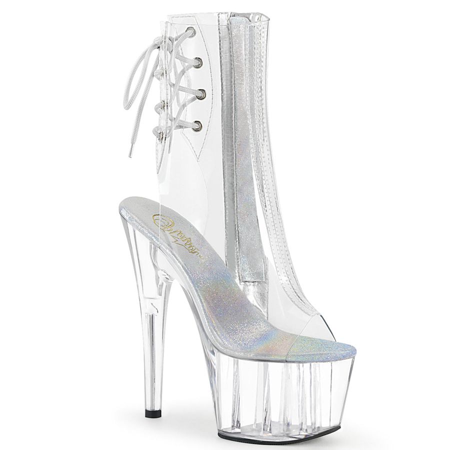 Women's Pleaser Adore-1018C Ankle Boots Silver | 485RMINJY