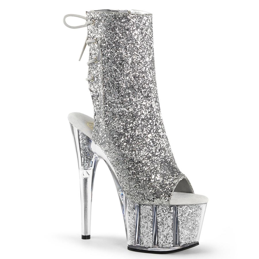 Women's Pleaser Adore-1018G Ankle Boots Silver | 850NEGUMC