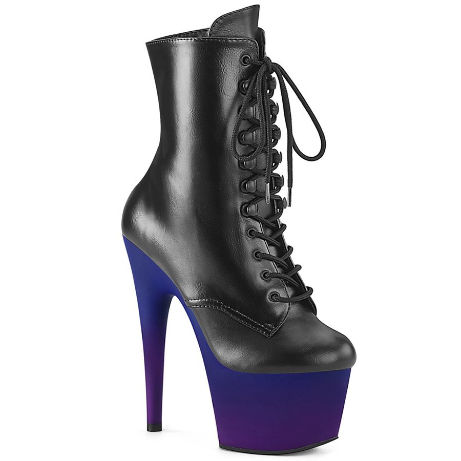 Women's Pleaser Adore-1020BP Ankle Boots Black Blue | 426MBUOFA