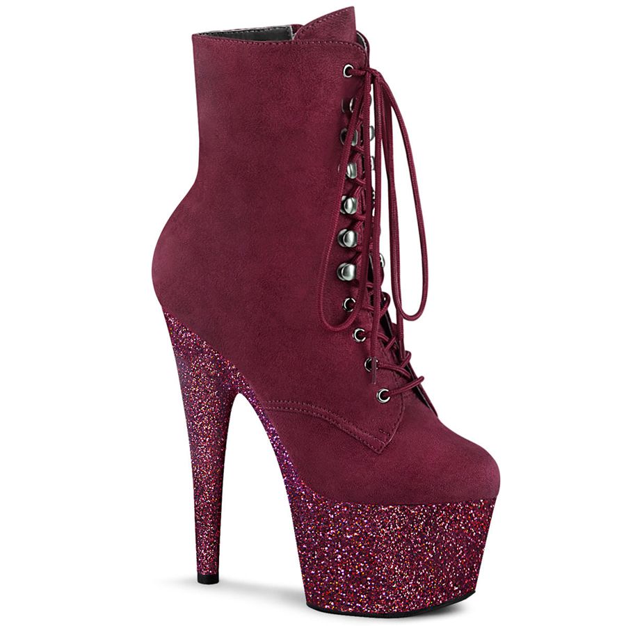 Women's Pleaser Adore-1020FSMG Ankle Boots Burgundy | 025QZPRYW