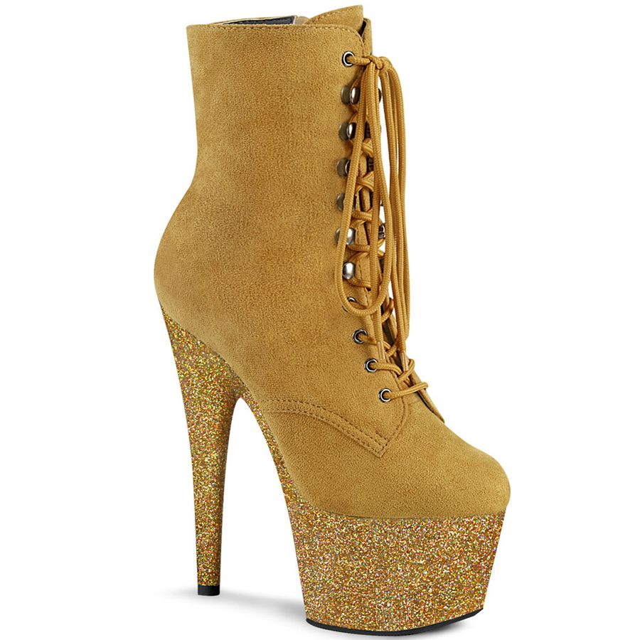 Women's Pleaser Adore-1020FSMG Ankle Boots Gold | 162UANYSF