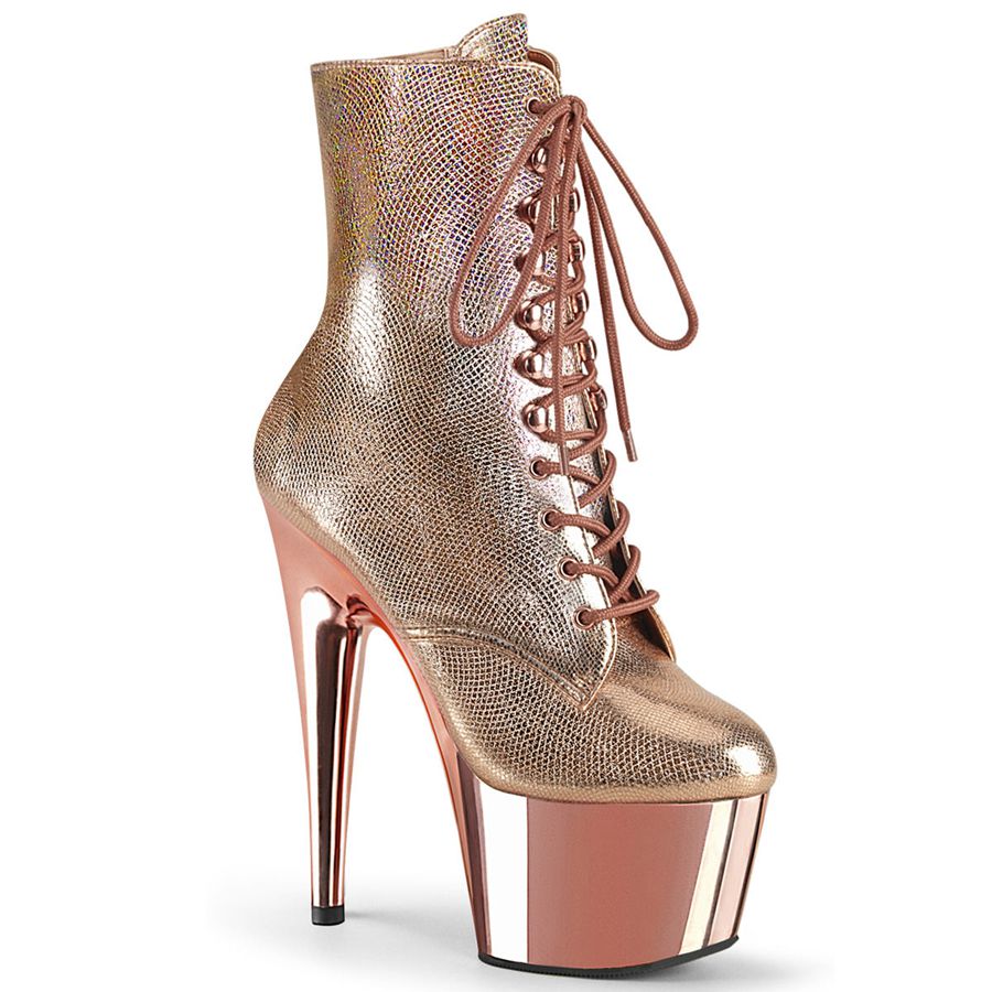 Women's Pleaser Adore-1020 Ankle Boots Rose Gold | 867PMGYDB