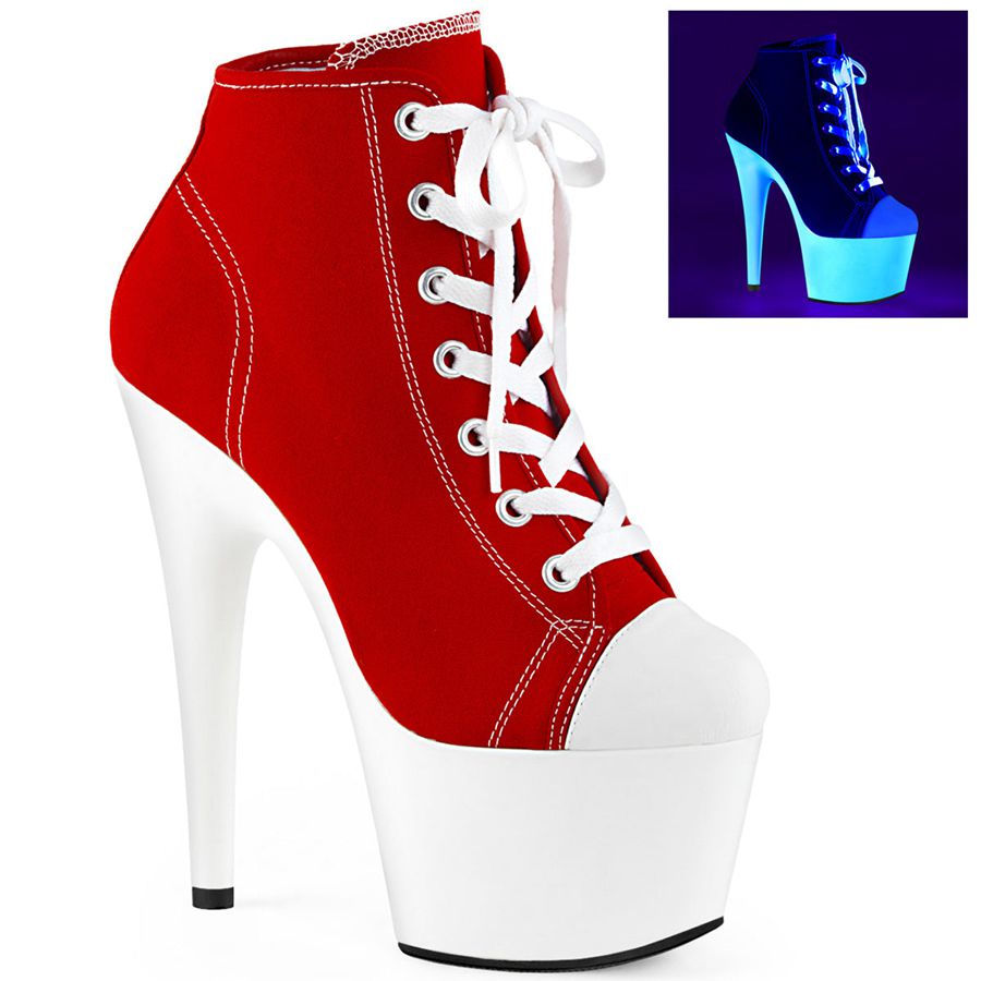 Women's Pleaser Adore-700SK-02 Ankle Boots Red | 402PAYXSO