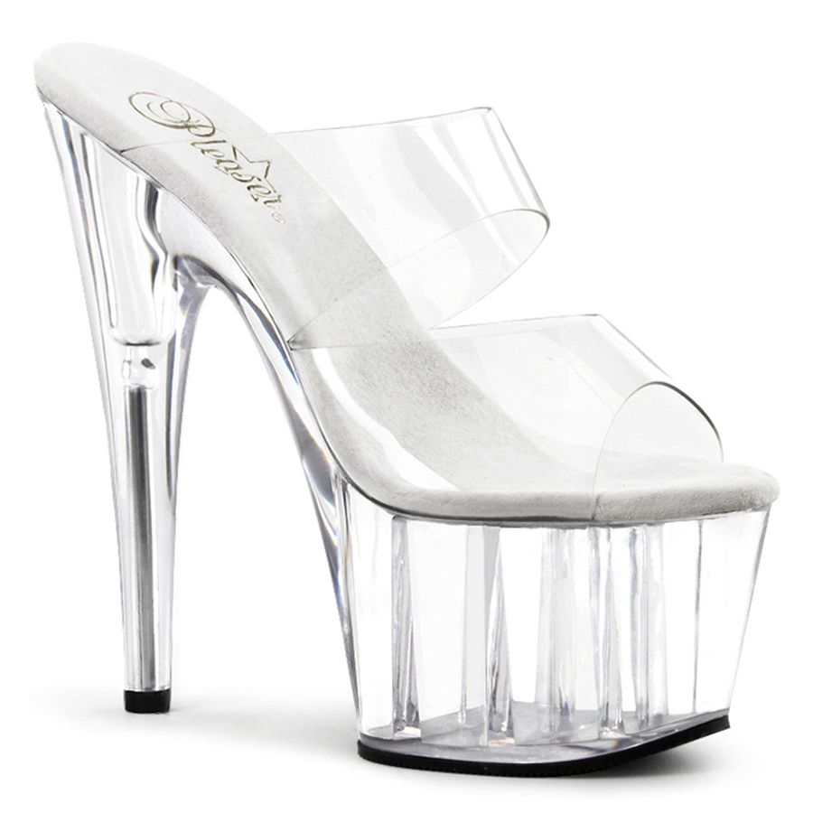 Women's Pleaser Adore-702 Platform Sandals White | 356WUGSAM