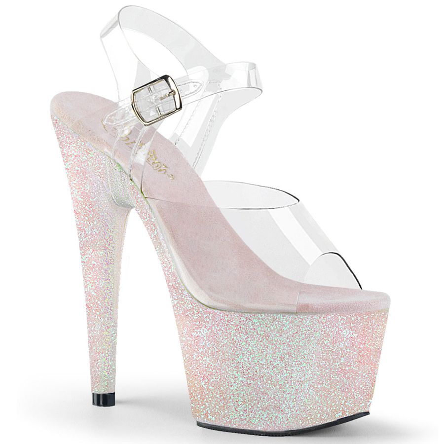 Women's Pleaser Adore-708HMG Ankle Strap Sandals Pink | 297MSZFXW