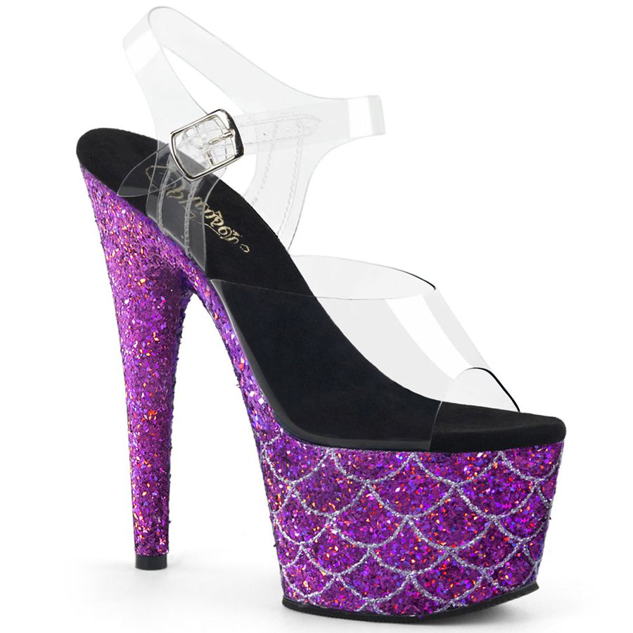 Women's Pleaser Adore-708MSLG Ankle Strap Sandals Purple | 280LYRMAE