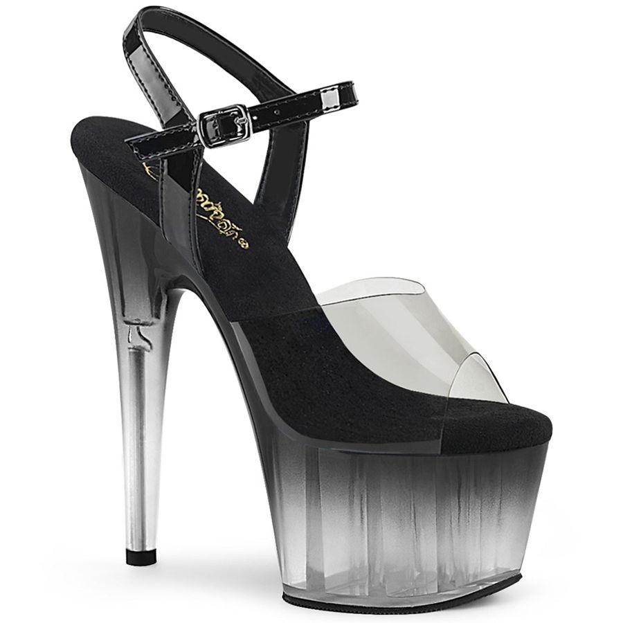 Women's Pleaser Adore-708T-2 Ankle Strap Sandals Grey | 728PWHMYE