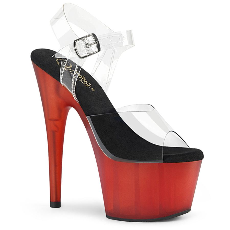 Women's Pleaser Adore-708T Ankle Strap Sandals Red | 963OCMLXD