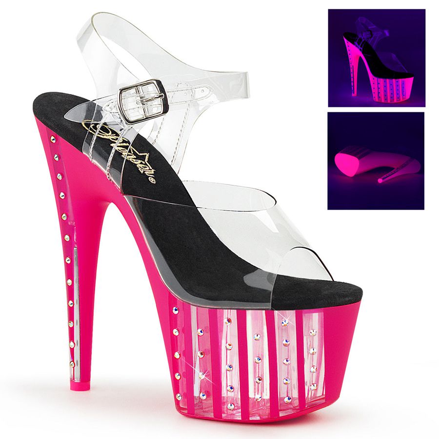 Women's Pleaser Adore-708VLRS Ankle Strap Sandals Pink | 851SLAIBY