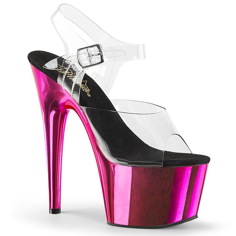 Women's Pleaser Adore-708 Ankle Strap Sandals Pink | 206AKDPJH