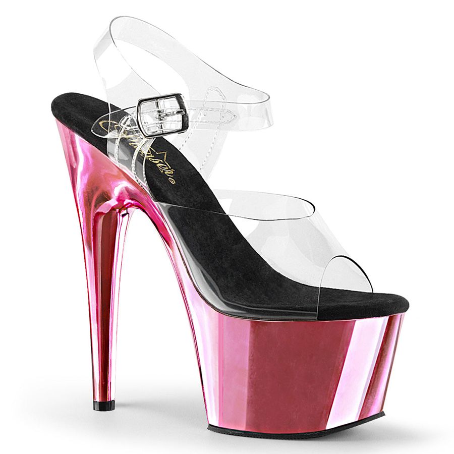 Women's Pleaser Adore-708 Ankle Strap Sandals Pink | 891DEMYQN