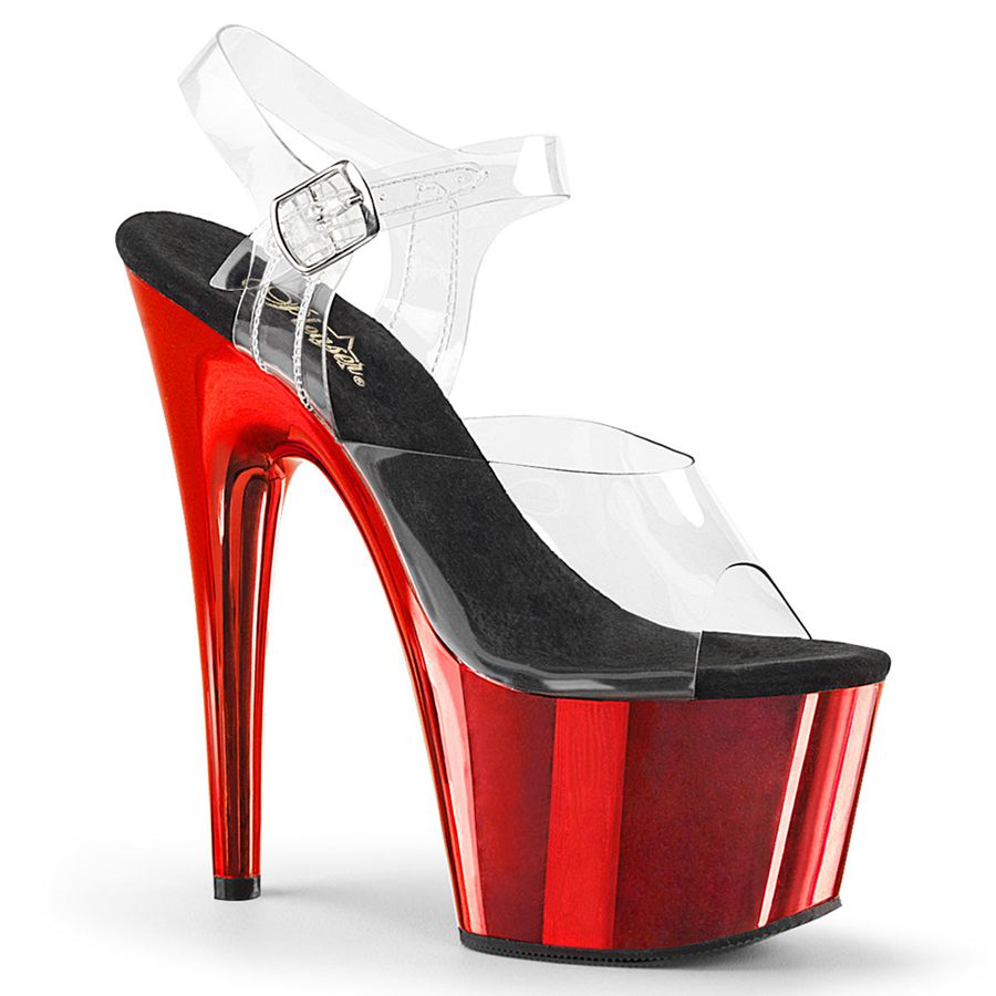 Women's Pleaser Adore-708 Ankle Strap Sandals Red | 916KMHQZL