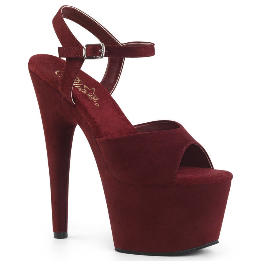 Women's Pleaser Adore-709FS Ankle Strap Sandals Burgundy | 436YLZJNP