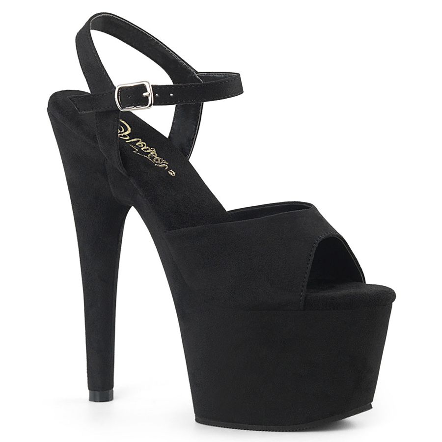 Women's Pleaser Adore-709FS Ankle Strap Sandals Black | 572GJVHUQ