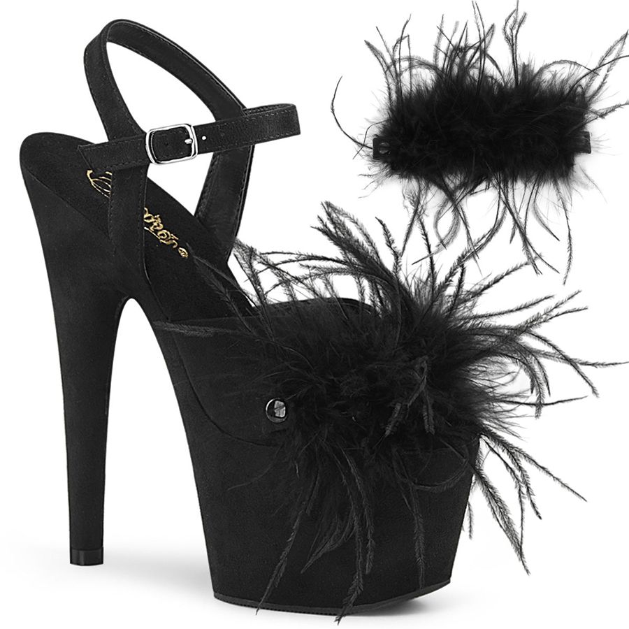 Women's Pleaser Adore-709F Ankle Strap Sandals Black | 723SRUHYE