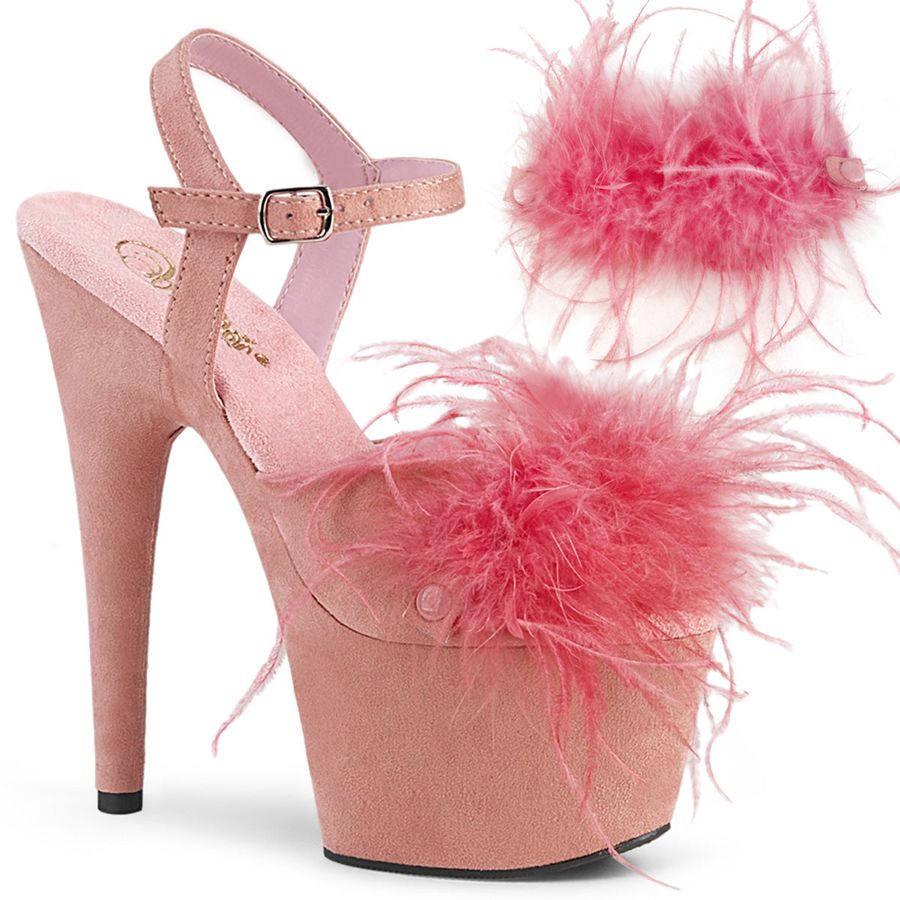 Women's Pleaser Adore-709F Ankle Strap Sandals Pink | 896GZCXPO