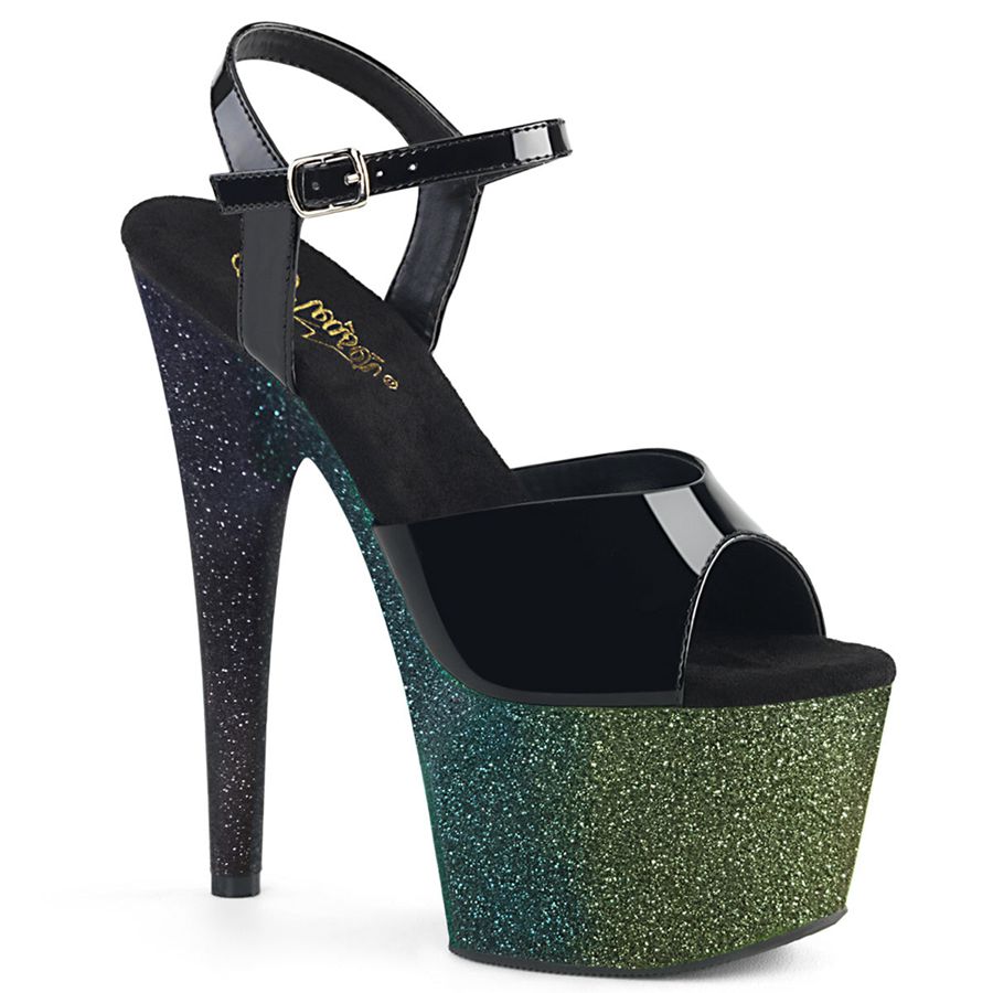 Women's Pleaser Adore-709OMBRE Ankle Strap Sandals Green | 524DJPHUY