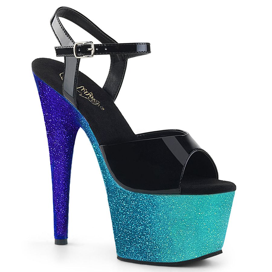 Women's Pleaser Adore-709OMBRE Ankle Strap Sandals Turquoise | 813LXSUYE