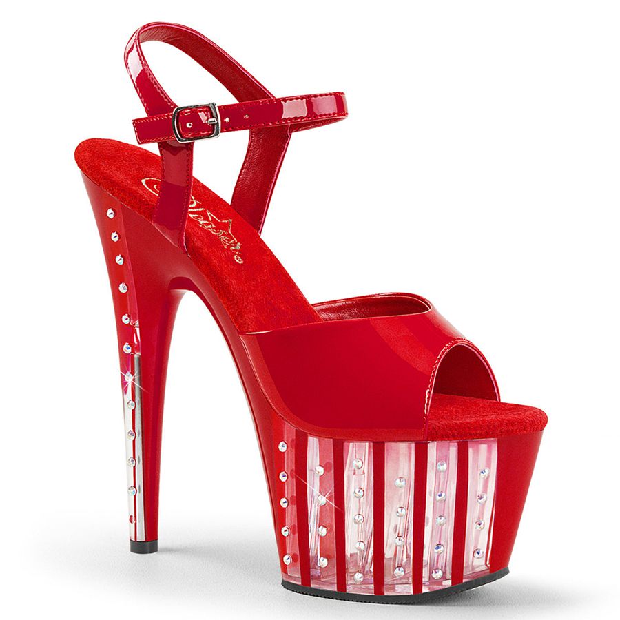 Women's Pleaser Adore-709VLRS Ankle Strap Sandals Red | 460MCBRJZ