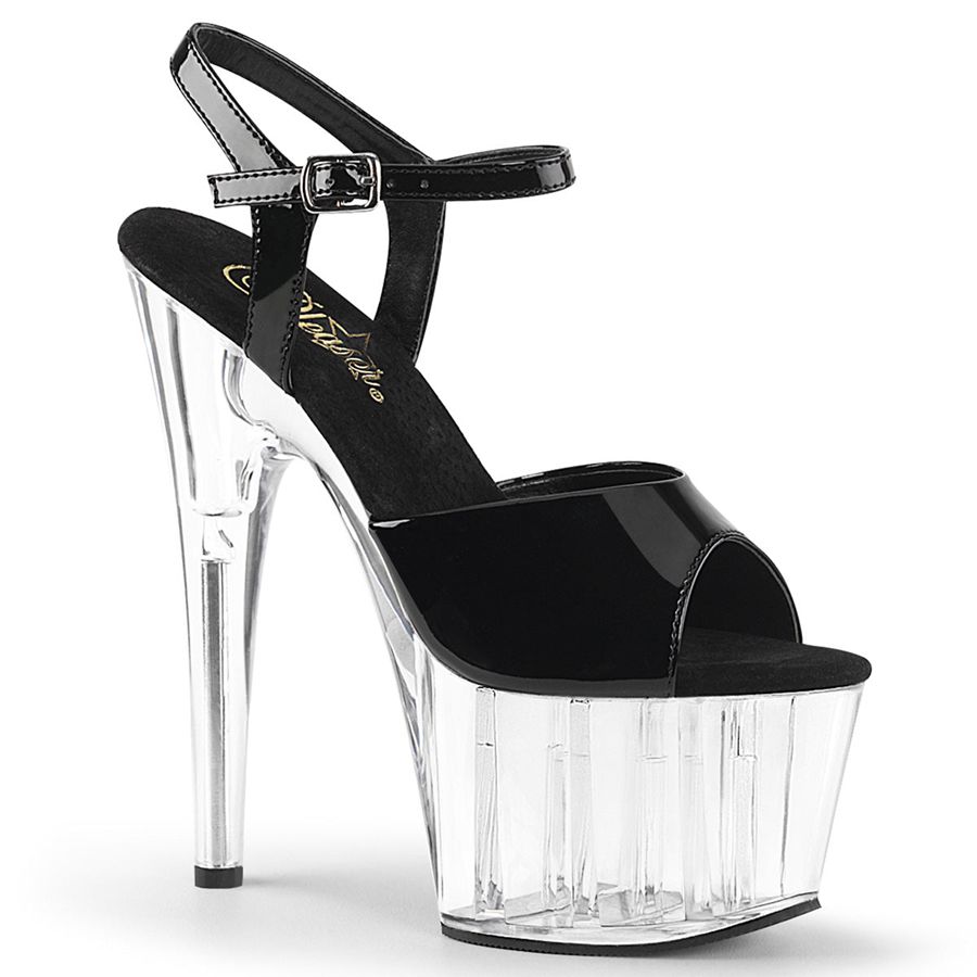 Women's Pleaser Adore-709 Ankle Strap Sandals Clear | 643FVULQK