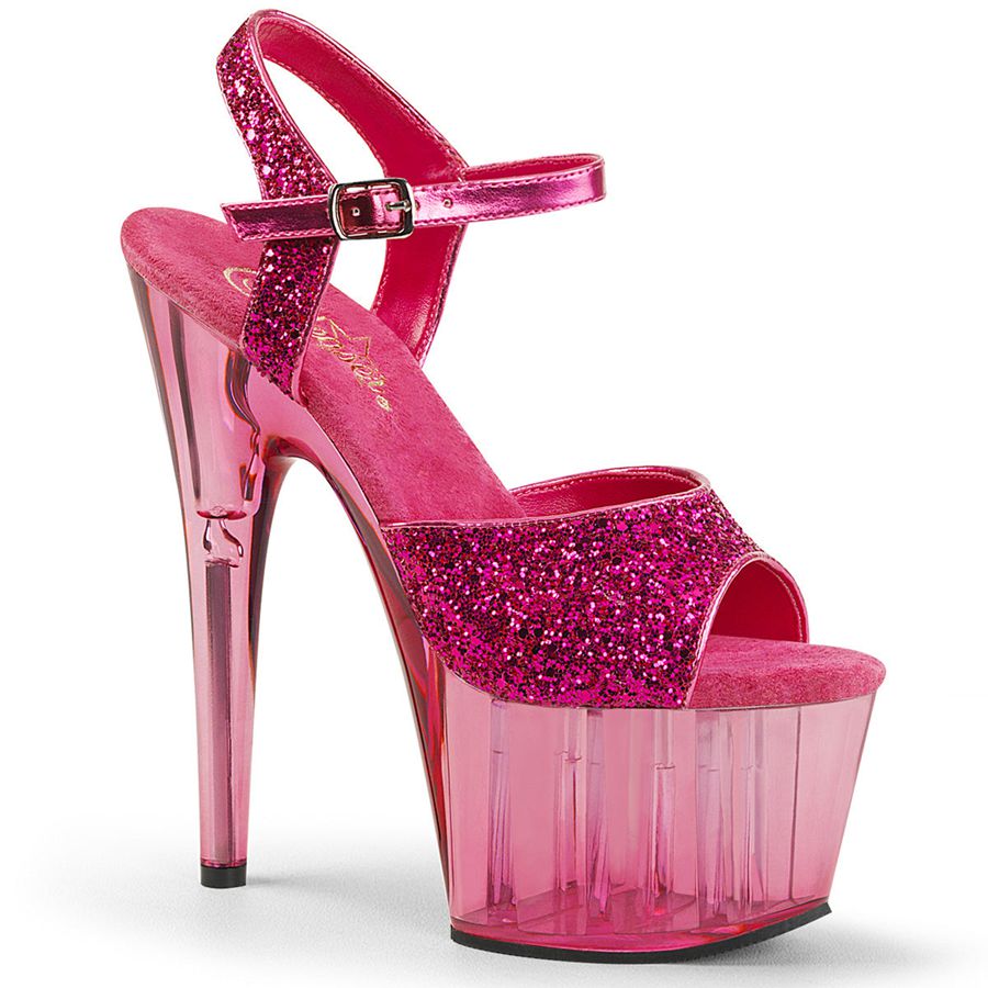 Women's Pleaser Adore-710GT Ankle Strap Sandals Pink | 954MZWYKP