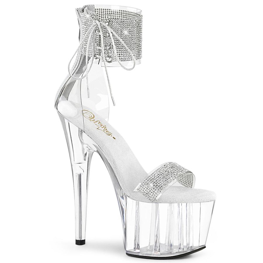 Women's Pleaser Adore-727RS Heels Clear | 084TOWFRQ