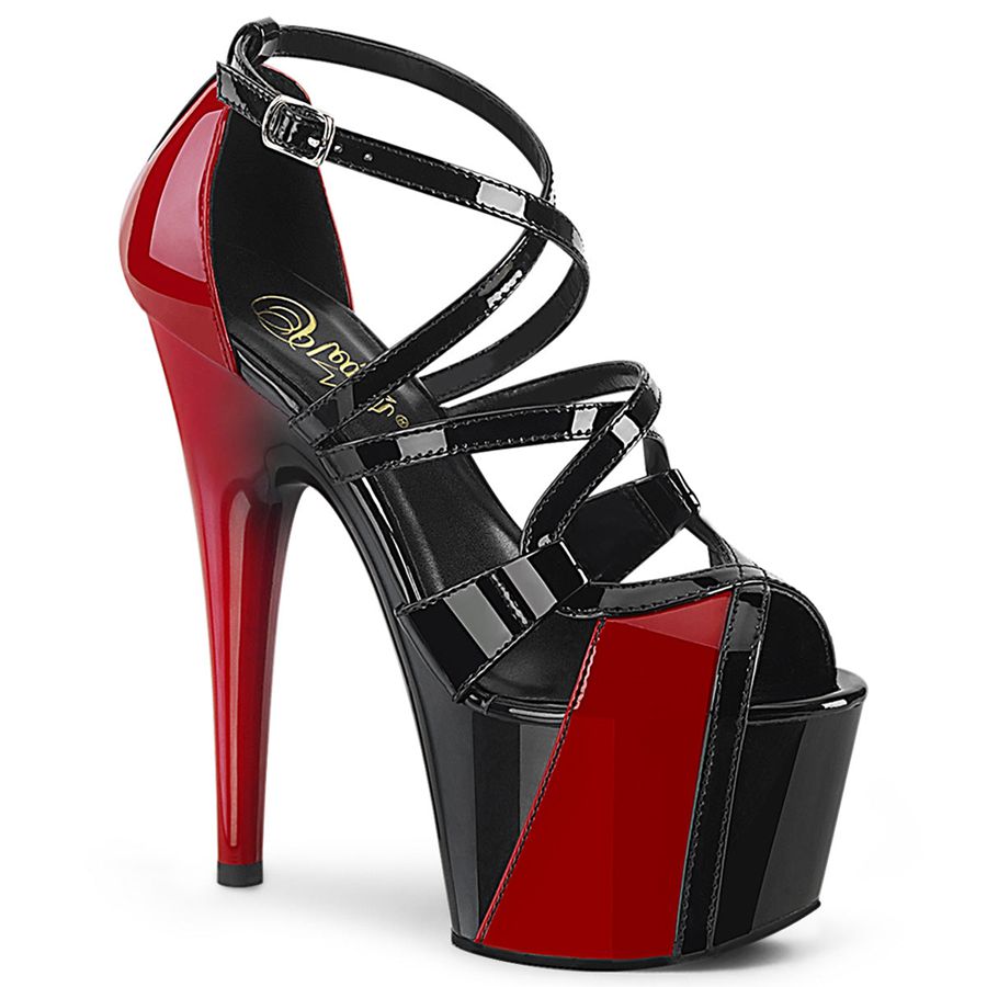 Women's Pleaser Adore-764 Ankle Strap Sandals Red | 519AEBNSG