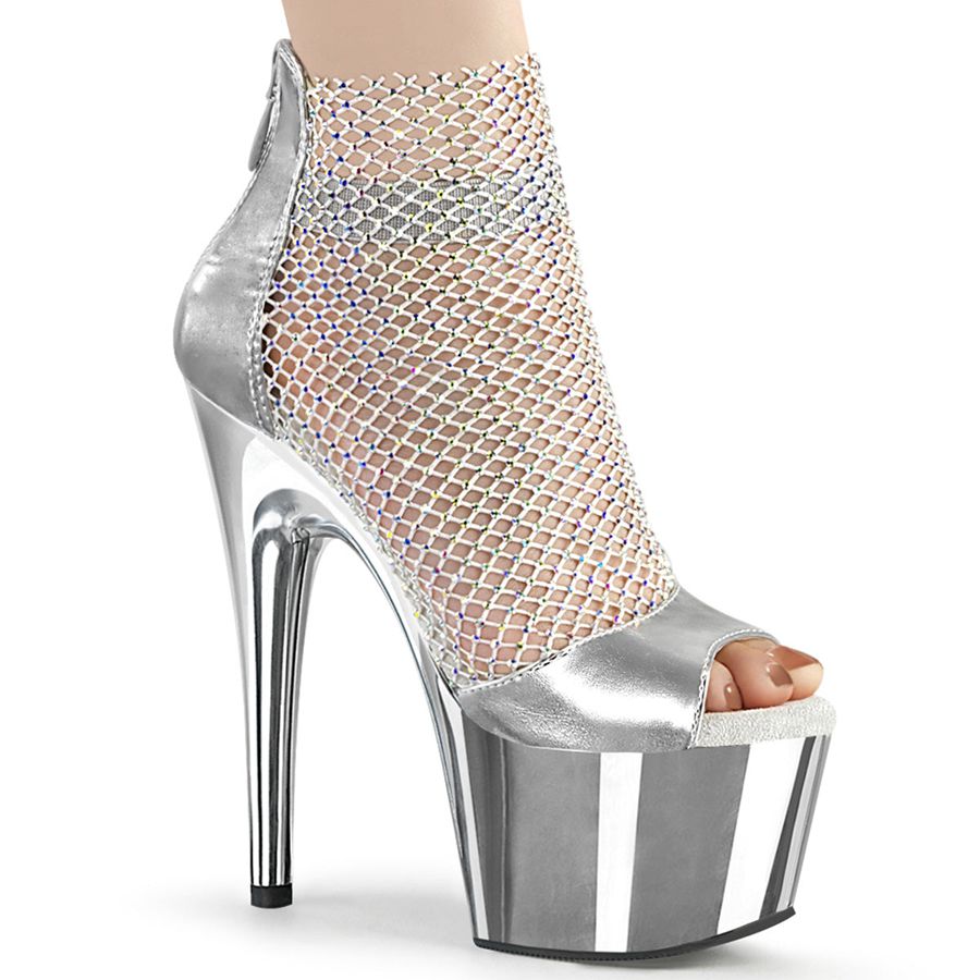 Women's Pleaser Adore-765RM Heels Silver | 867BZHSUN