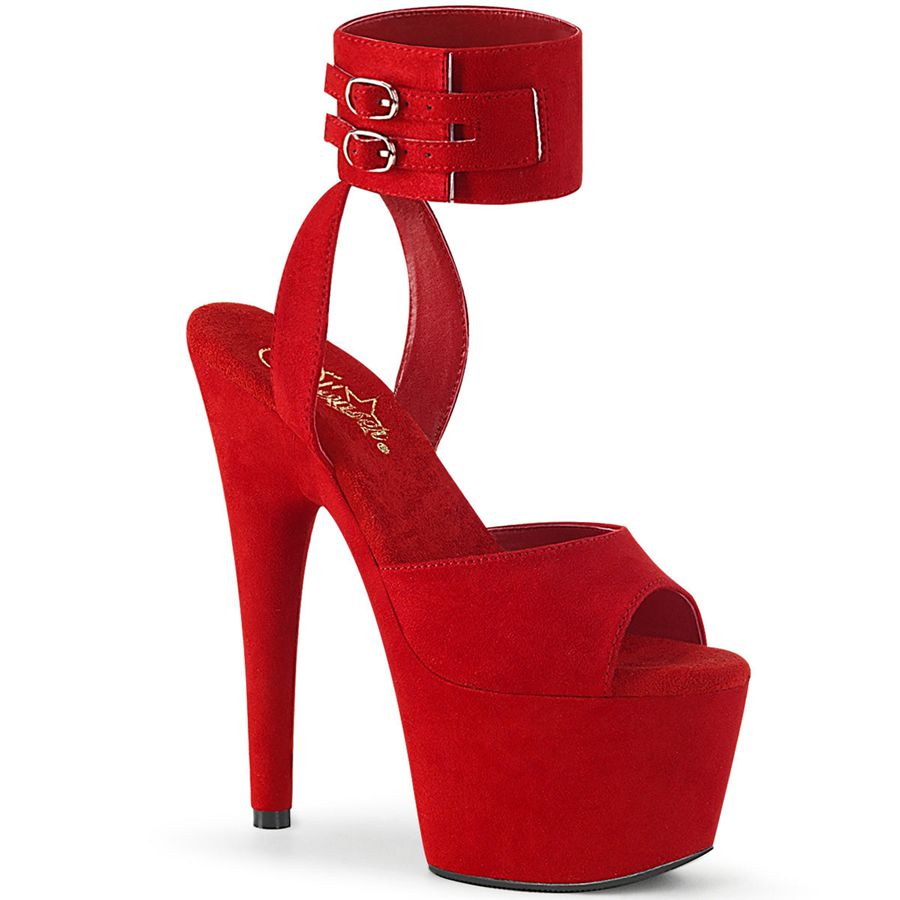 Women's Pleaser Adore-791FS Ankle Strap Sandals Red | 301CGVPRM