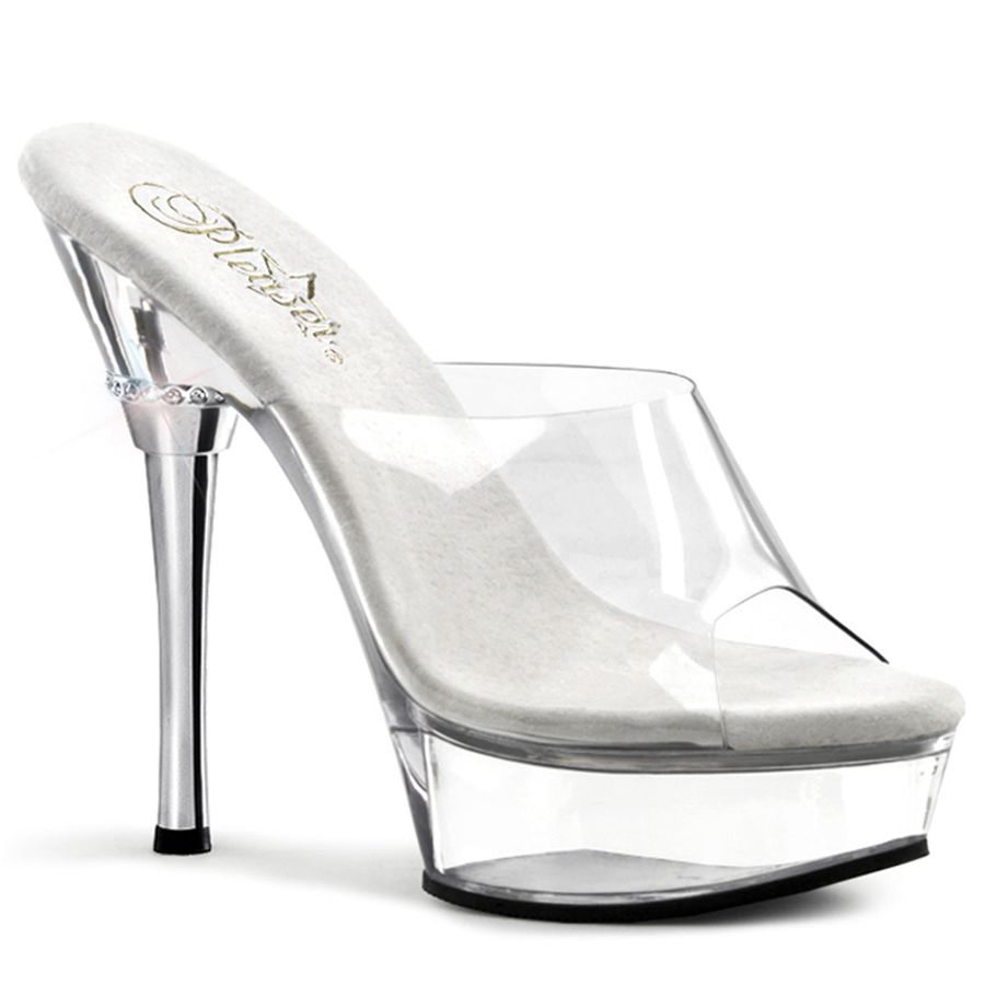 Women's Pleaser Allure-601 Platform Sandals Clear | 501CHNWIL