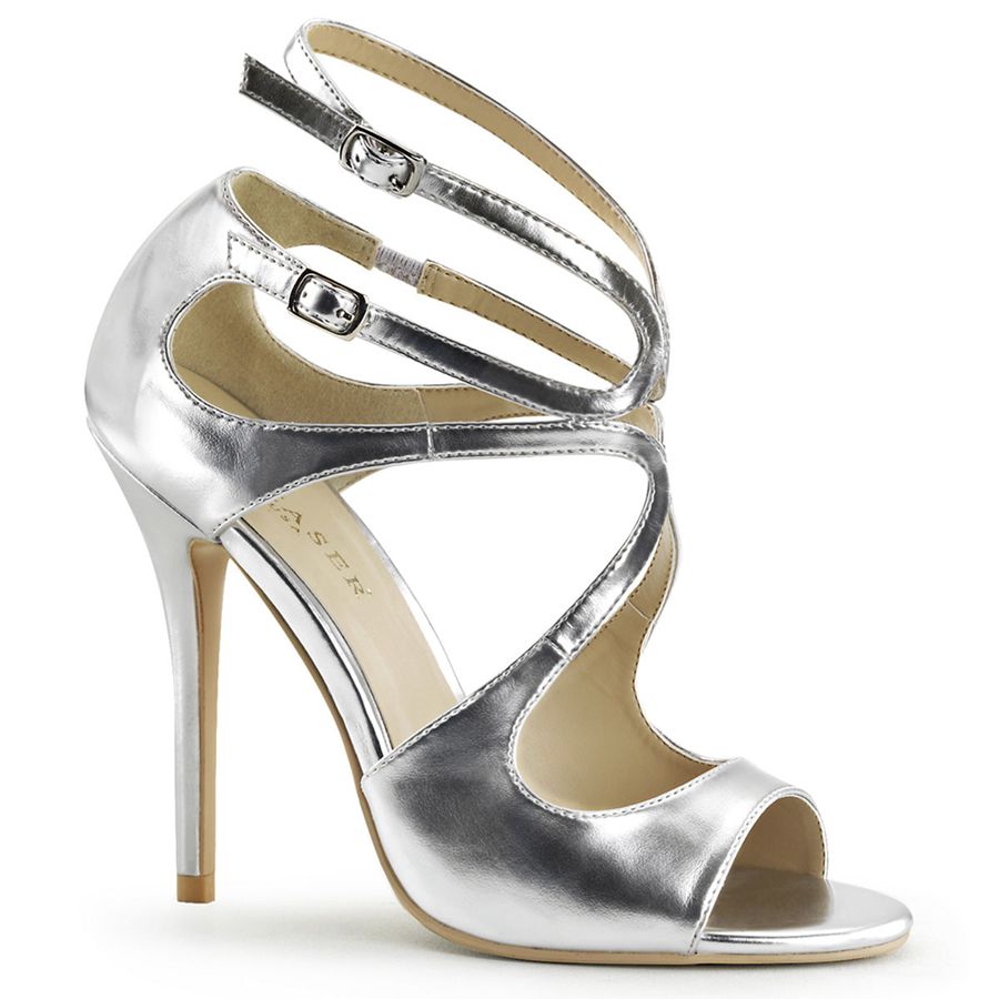 Women's Pleaser Amuse-15 Heels Silver | 567TCQEUA