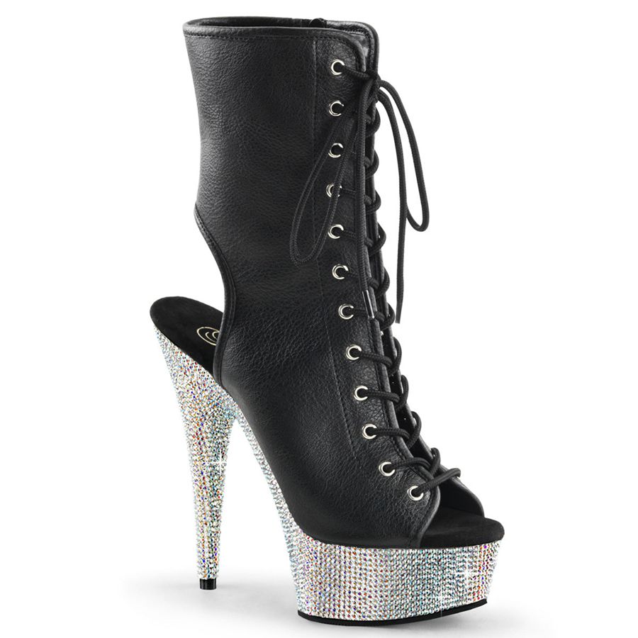 Women's Pleaser Bejeweled-1016-6 Ankle Boots Black | 015PIYKLV