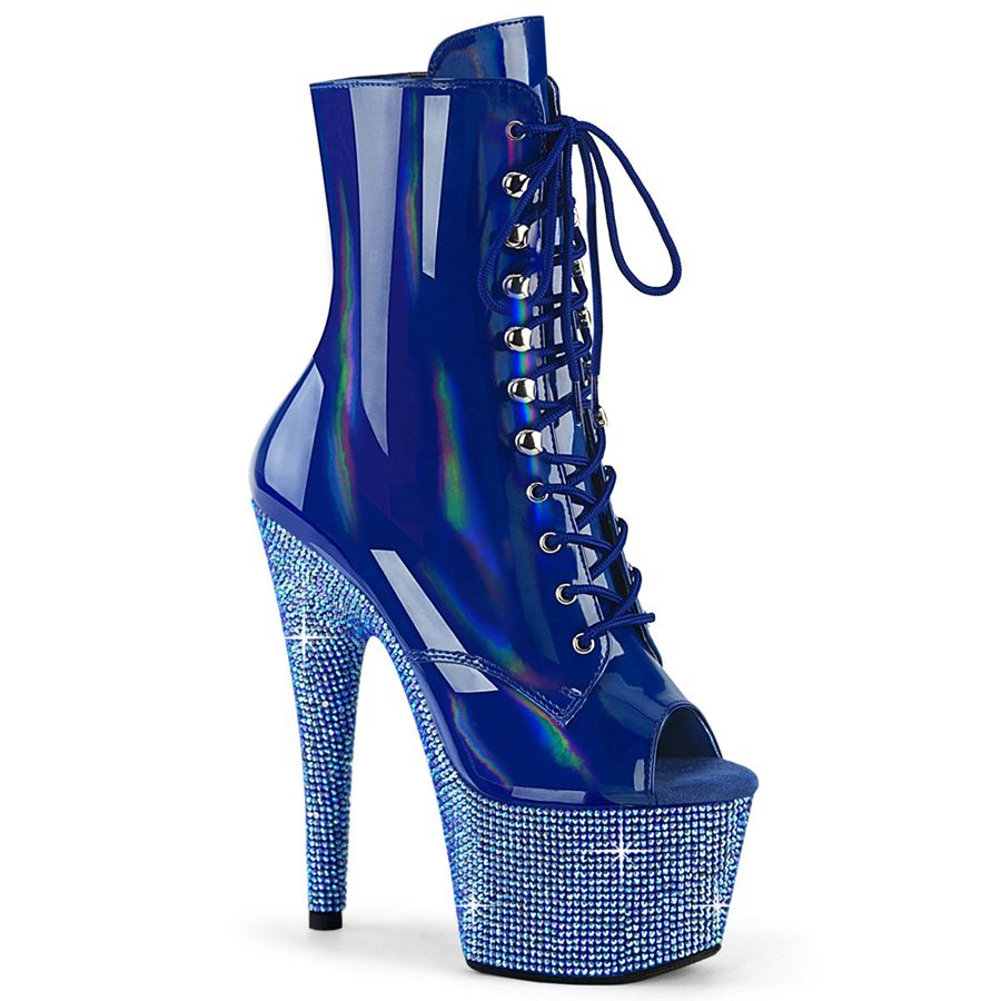 Women's Pleaser Bejeweled-1021-7 Ankle Boots Blue | 804YQOUVB