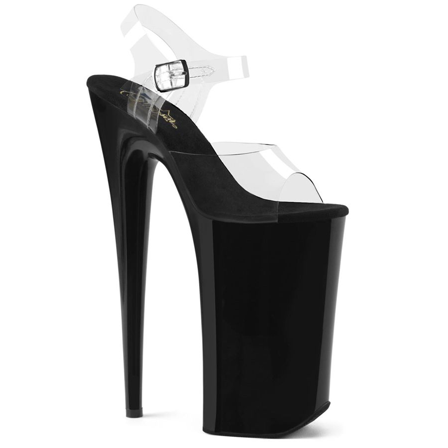 Women's Pleaser Beyond-008 Ankle Strap Sandals Black | 031WGYFQS