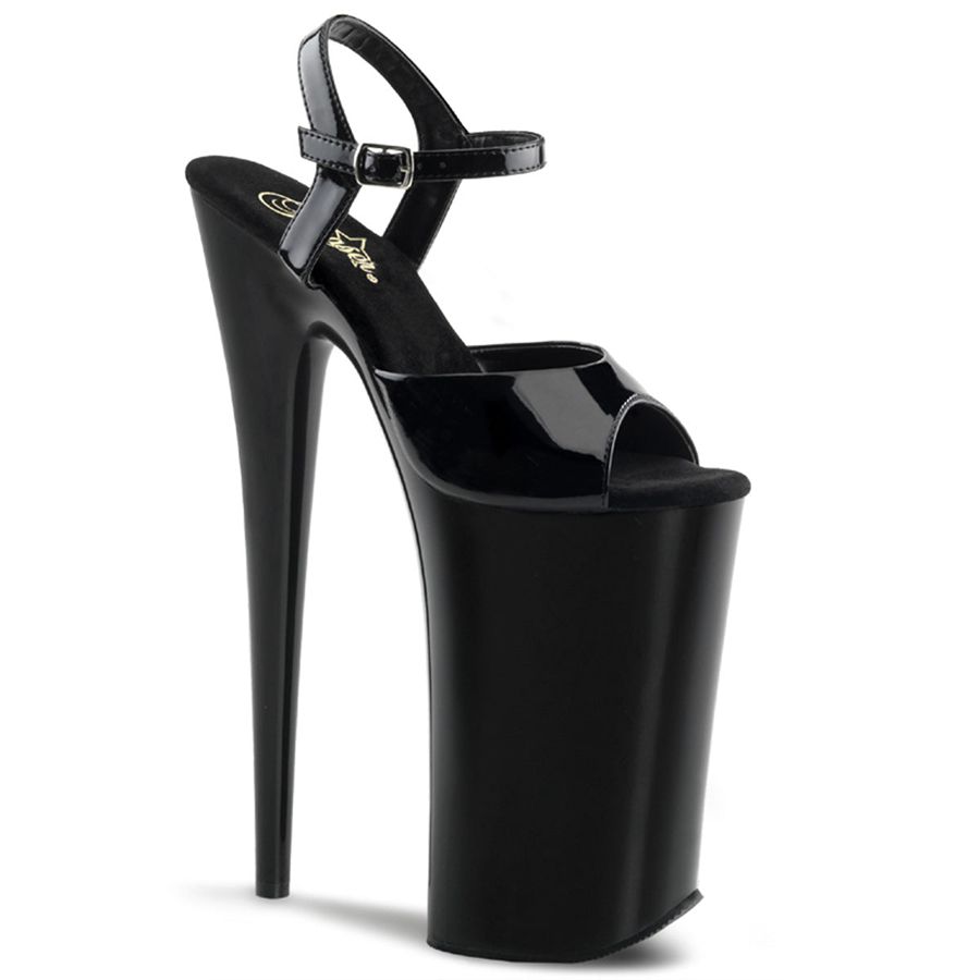 Women's Pleaser Beyond-009 Ankle Strap Sandals Black | 487TUMXIP