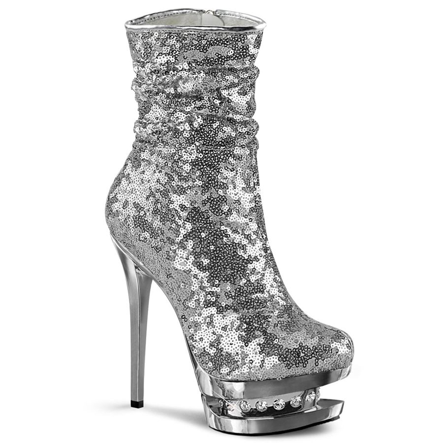 Women's Pleaser Blondie-R-1009 Ankle Boots Silver | 158IUOVRC