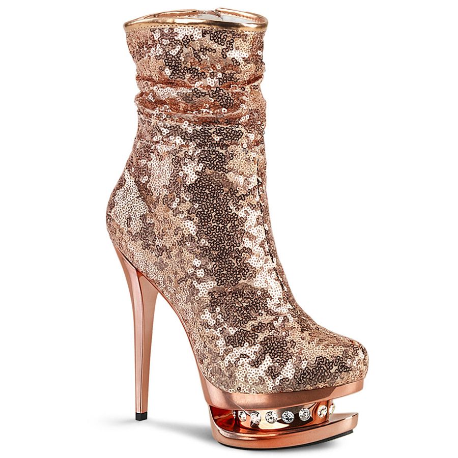 Women's Pleaser Blondie-R-1009 Ankle Boots Rose Gold | 931LPMOWR