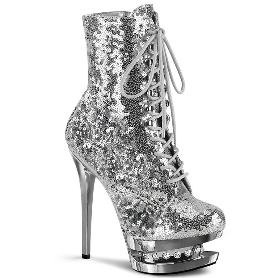 Women's Pleaser Blondie-R-1020 Ankle Boots Silver | 305SRVUIM