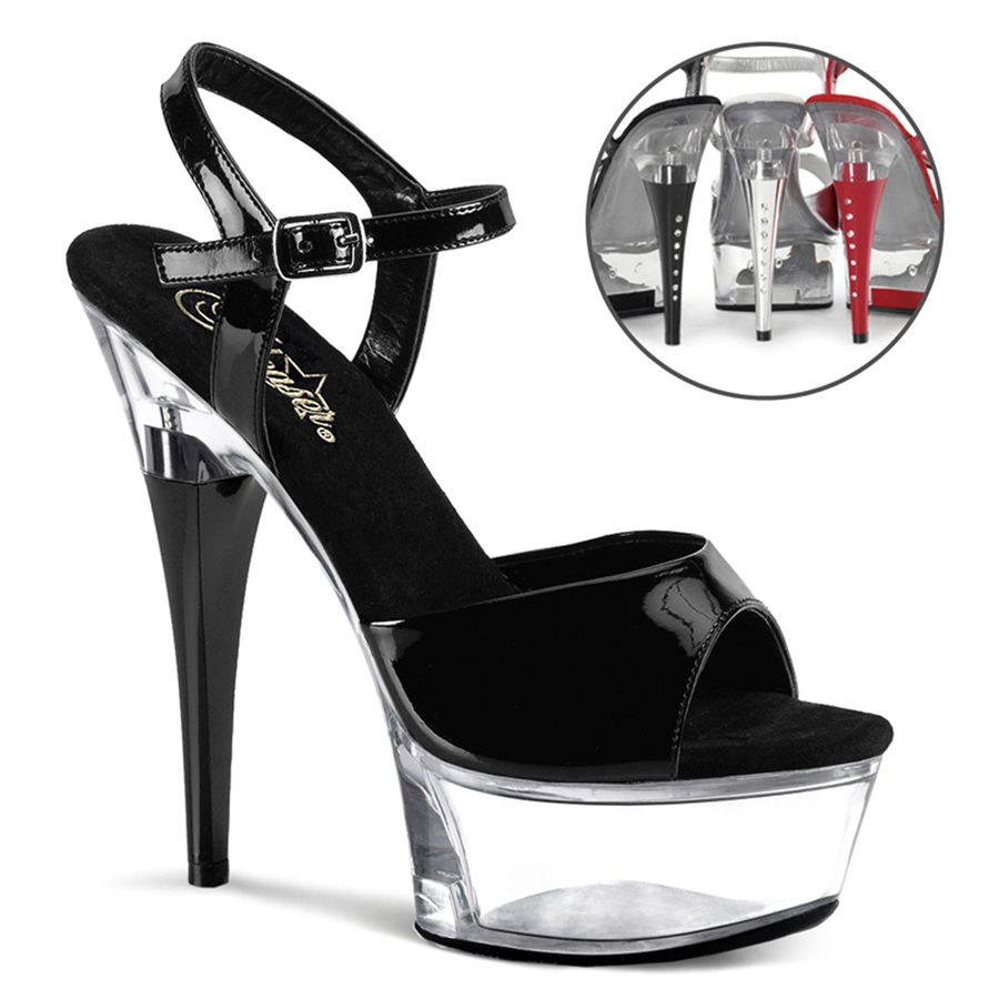 Women's Pleaser Captiva-609 Platform Sandals Clear | 840RINWFL