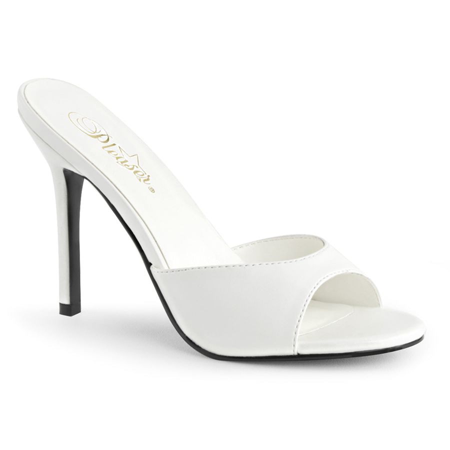 Women's Pleaser Classique-01 Heels White | 736TOHNIW