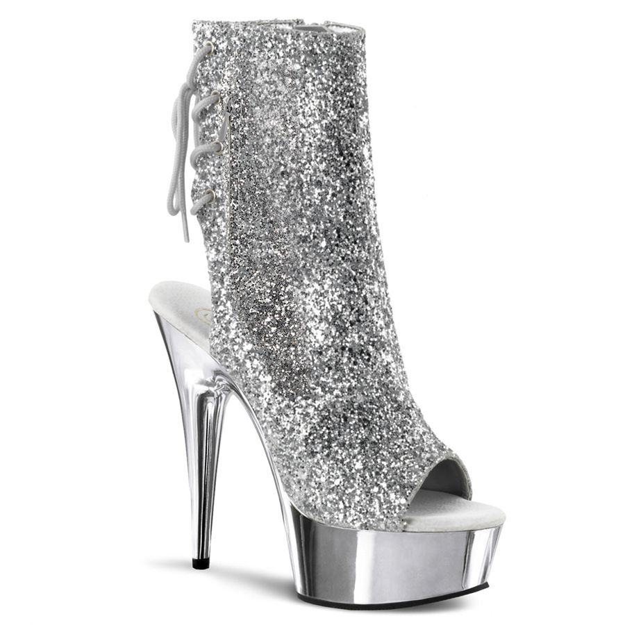 Women's Pleaser Delight-1018G Ankle Boots Silver | 349RCGUSZ