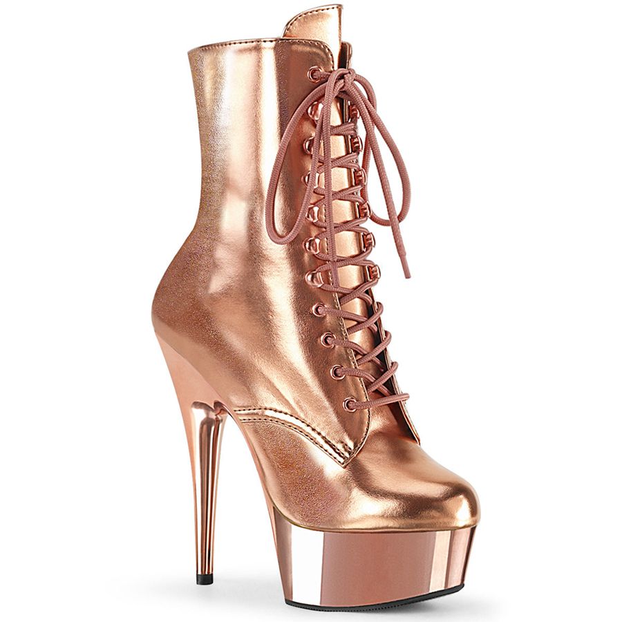 Women's Pleaser Delight-1020 Ankle Boots Rose Gold | 396BOPCLF