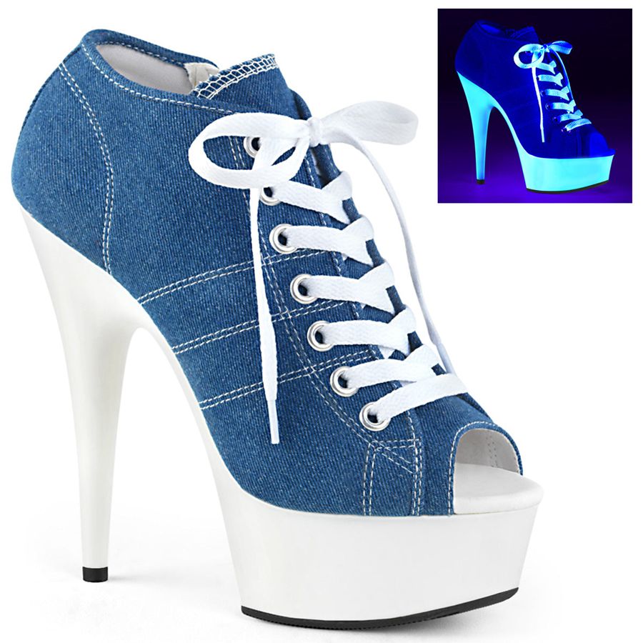 Women's Pleaser Delight-600SK-01 Ankle Boots Blue | 380KQVTDZ