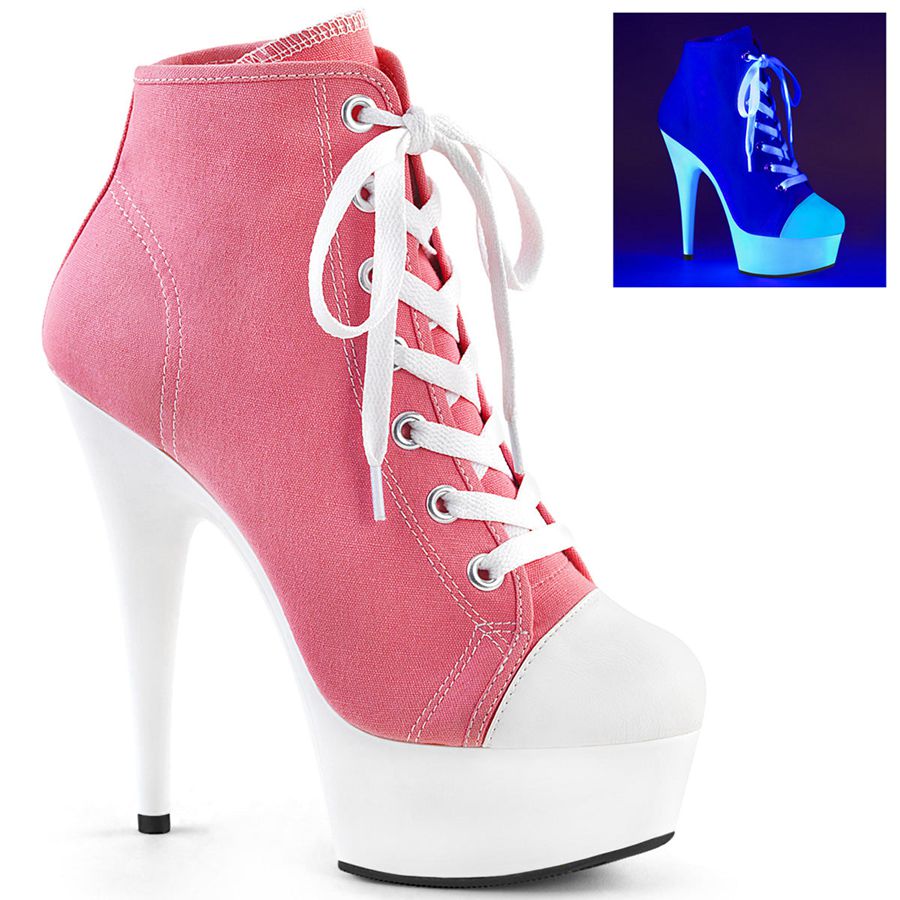 Women's Pleaser Delight-600SK-02 Ankle Boots Pink | 046JRPDLO