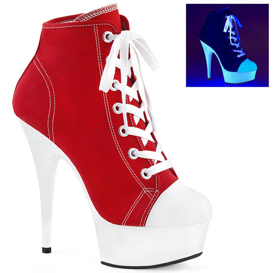 Women's Pleaser Delight-600SK-02 Ankle Boots Red | 246WFXQJD